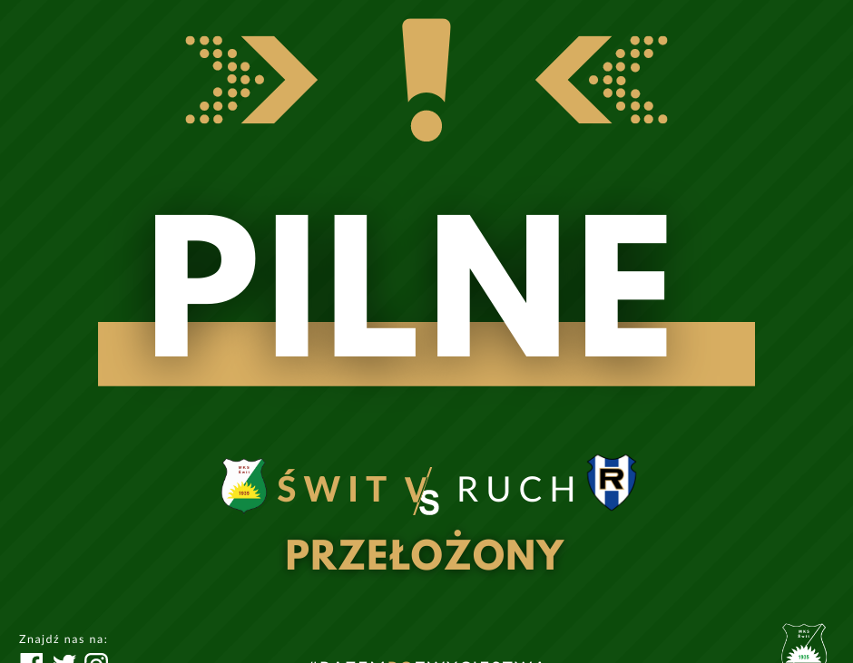 Mecz z Ruchem przełożony!